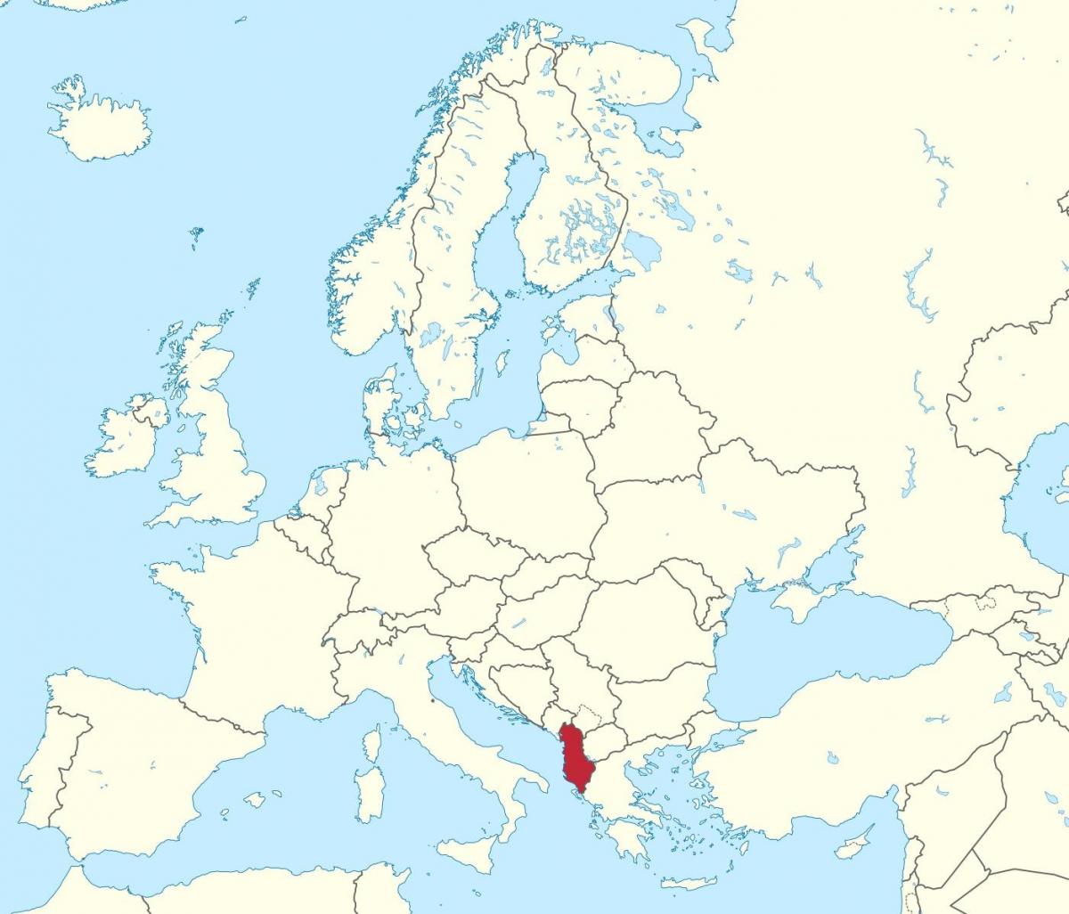 Karte von Albanien über die Europäische