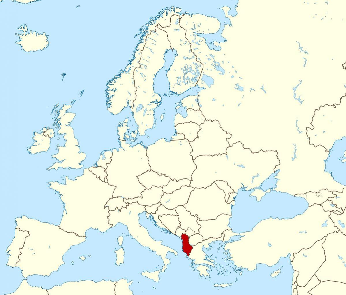 Karte von Albanien, Position auf der Welt