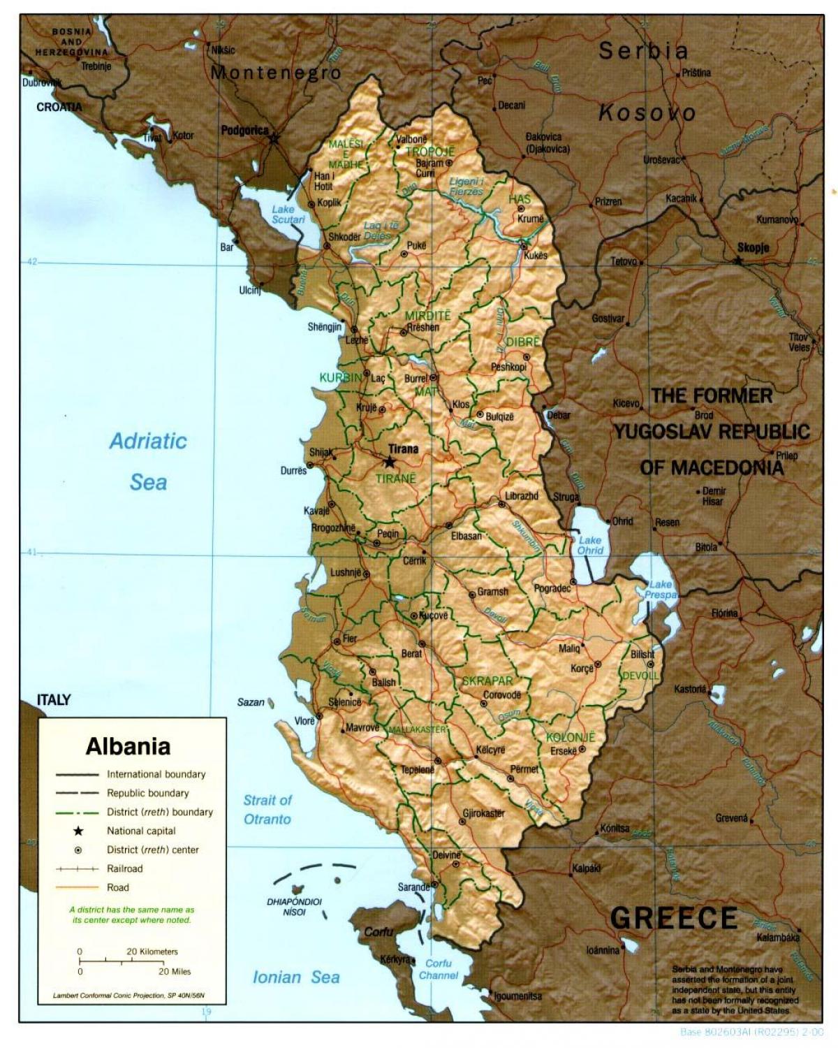 Albanisch alte Karte