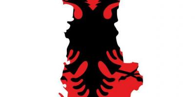 Karte von Albanien-Flagge