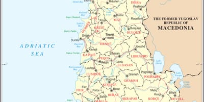 Karte von Albanien mit Städten